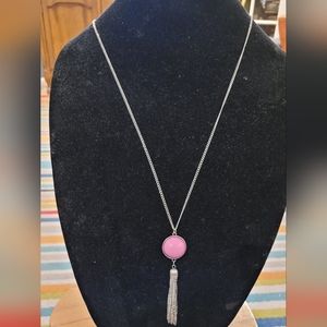 Paparazzi pink necklace with chain earrings